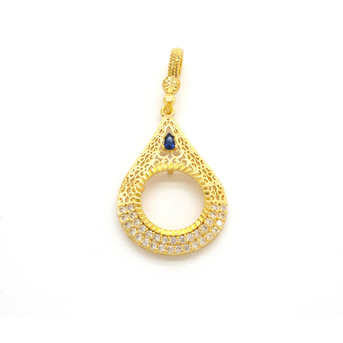 Çeyrek Altın Çerçeveli Kolye Ucu Altın Kaplama TGR-700