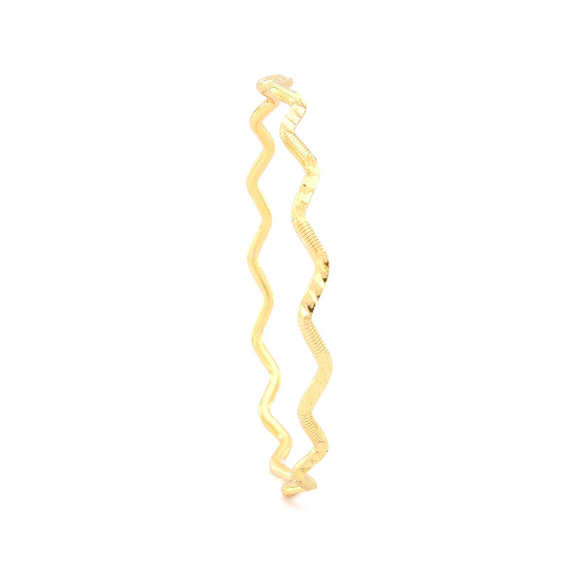 İmitasyon Ajda Bilezik Desenli Zigzag Model Altın Kaplama Çelik Blz-3098