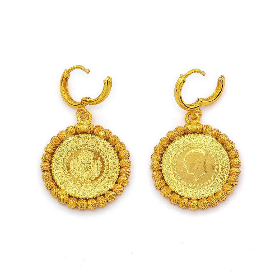 Altın Kaplama Dorikalı Çeyrekli Küpe UNK-823