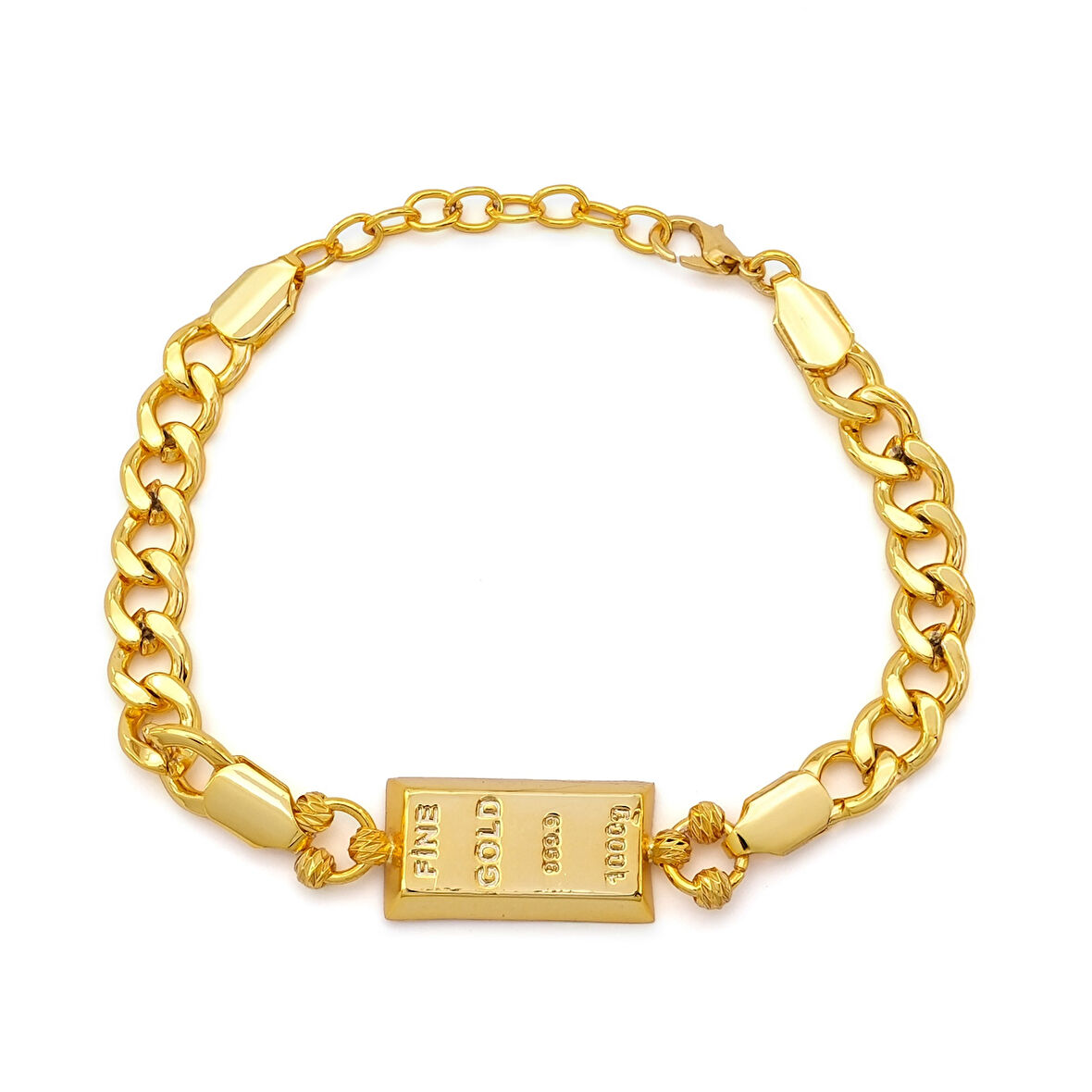 İmitasyon Altın Kaplama Figaro Desenli Külçe Bileklik BLK-1157