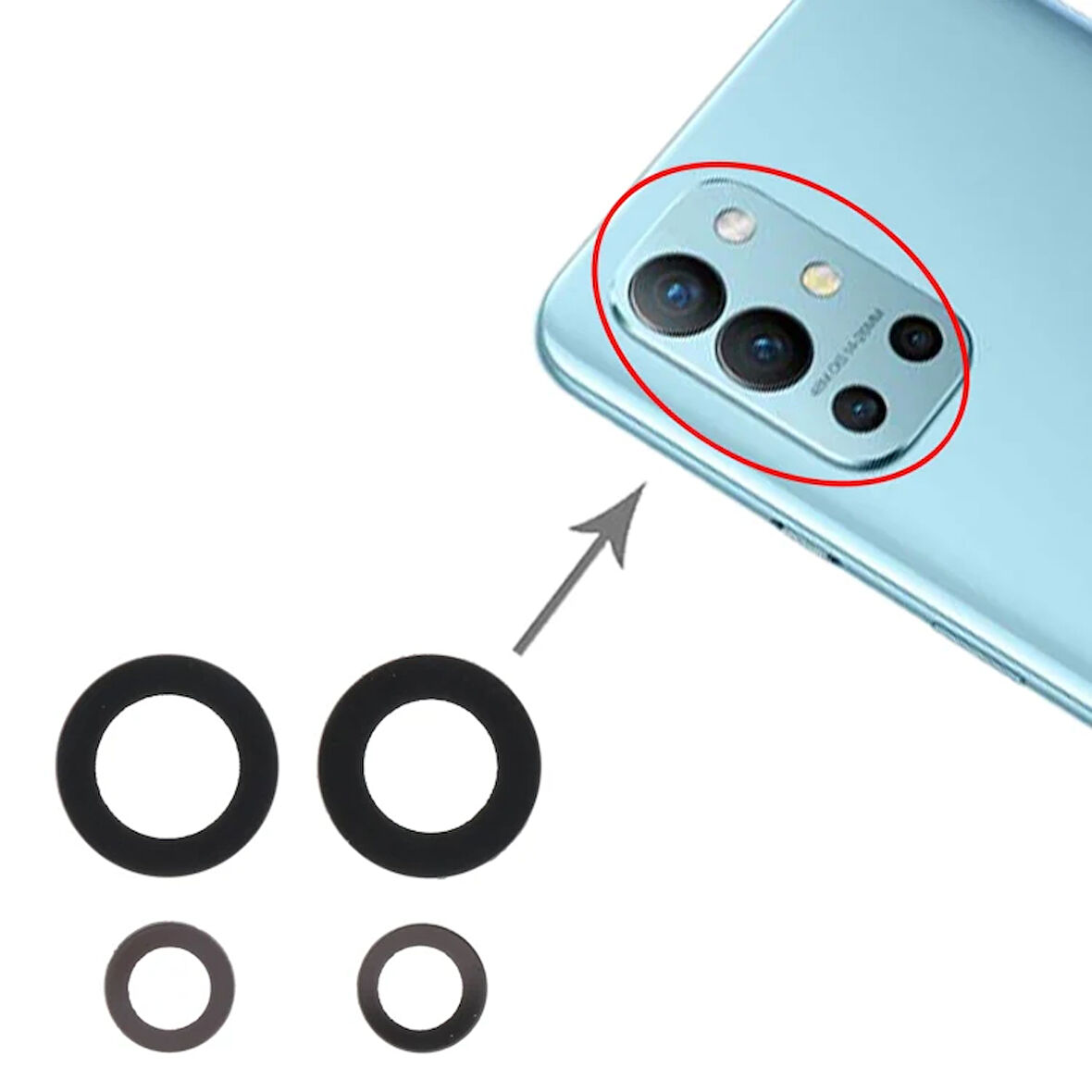 OnePlus 9R Uyumlu Kamera Lensi Cam LE2101, LE2100
