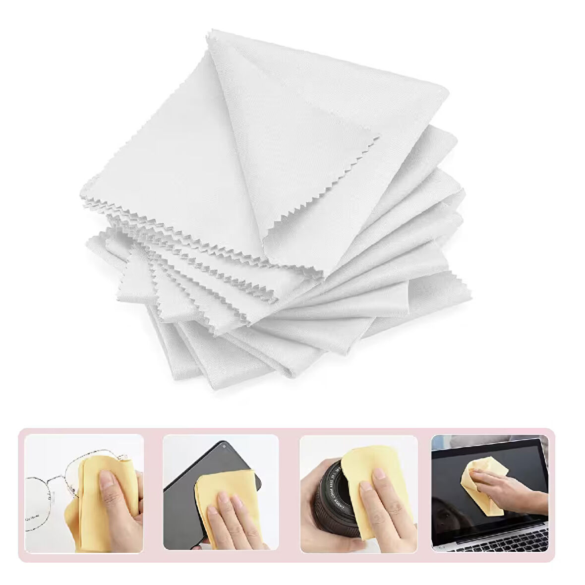 Mikrofiber ekonomik Gözlük bezi,telefon,tablet,kamera temizliği için15x18cm, 10 ADET