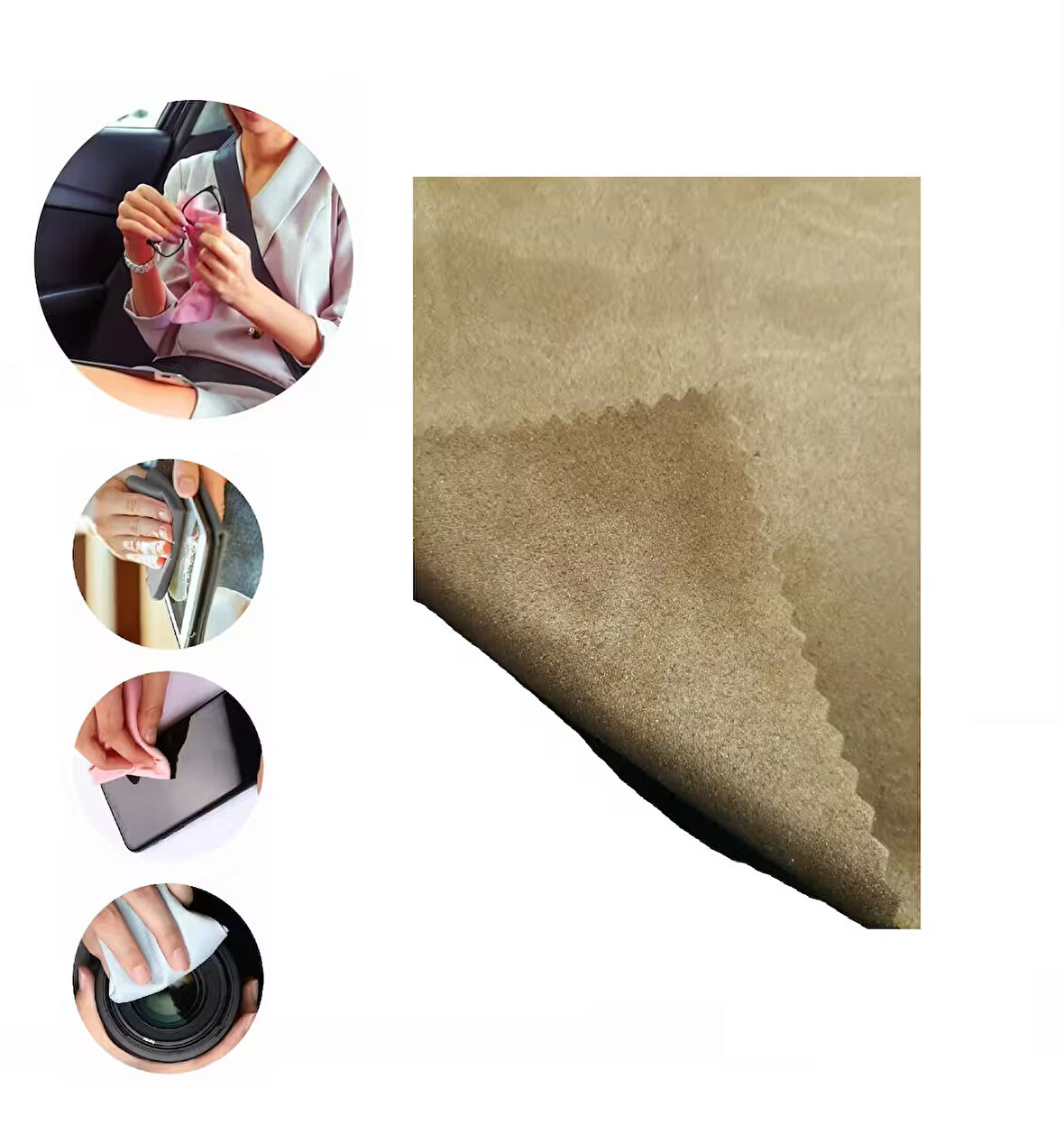 Gözlük bezi A kalite,telefon,tablet,kamera temizliği için15x18cm güderi, 5 ADET