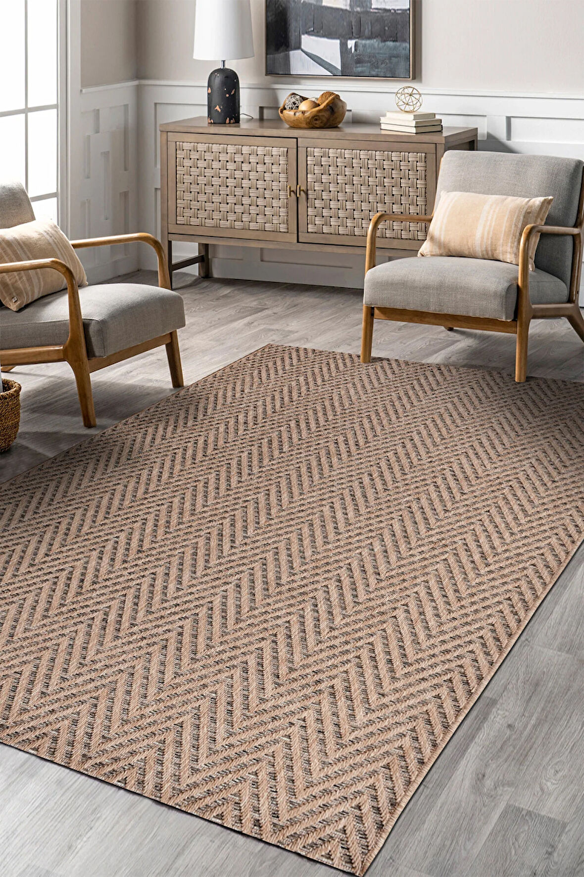 Sierra Halı | Jüt Hasır Görünümlü Modern Kilim ve Yolluk, İnce Bukle Dokuma