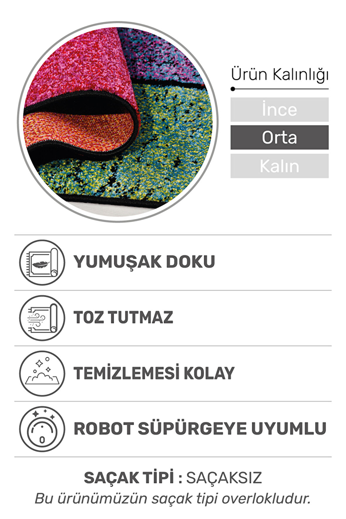 Colora Halı Koleksiyonu | Yumuşak Renkli Kare Halı, Tozumaz, Modern Tasarım ve Kolay Temizlik