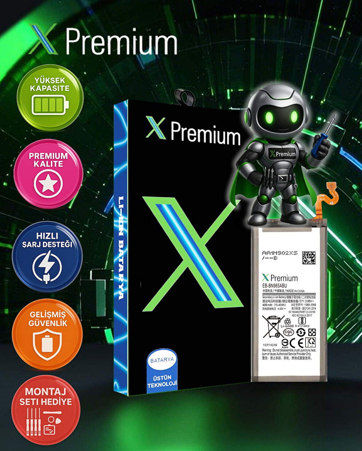 Xpremium Samsung Note 9 (SM-N960) 4000mAh Yüksek Kalite Batarya