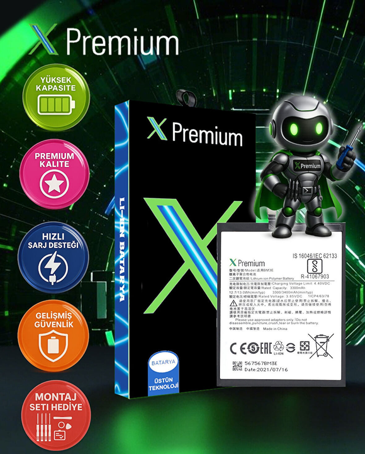 Xpremium Xiaomi Mi 9T / Redmi K20 BP41 Batarya Pil – Süper Yüksek Kalite 4000 mAh