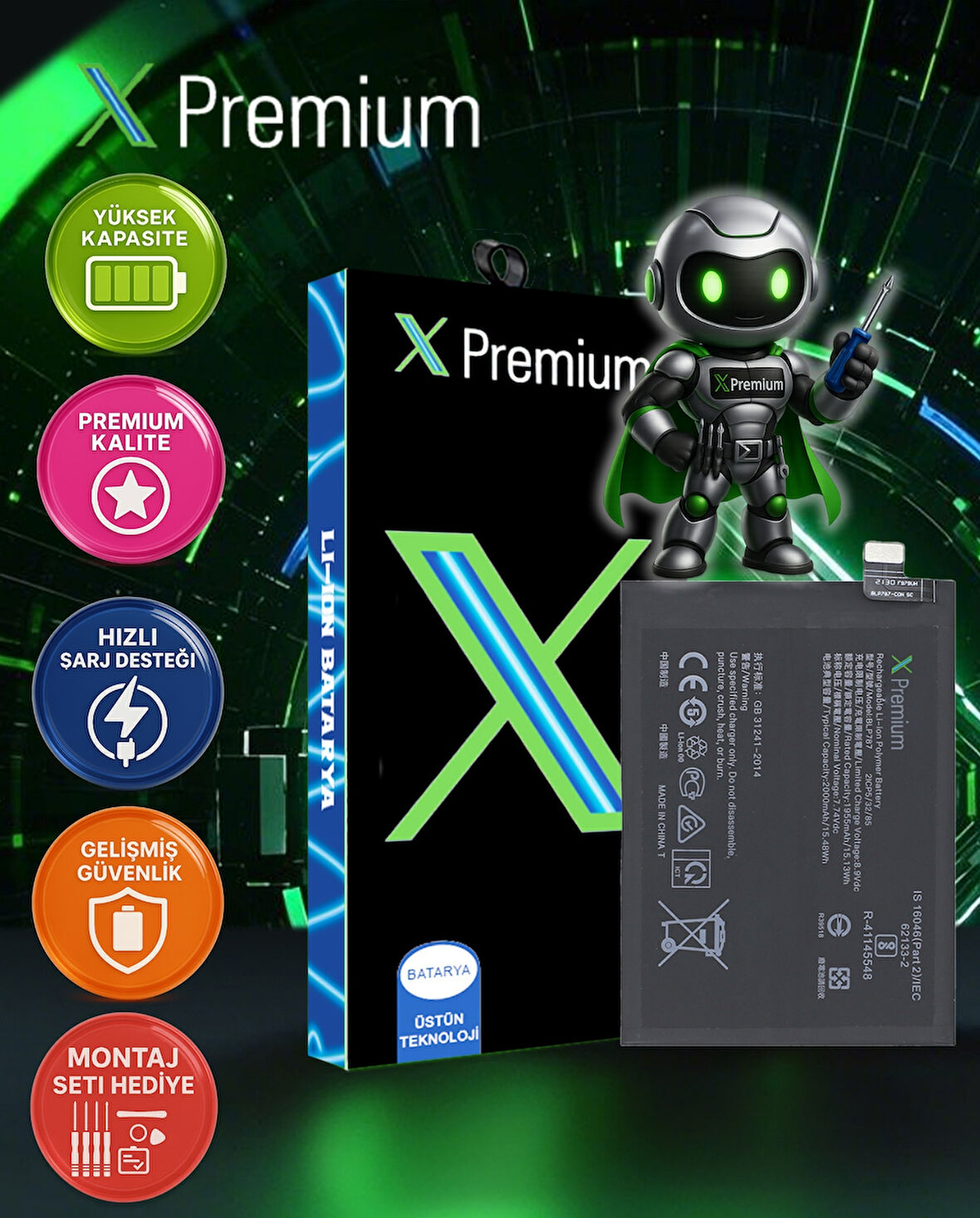 ​Xpremium  Oppo Reno 4 Pro Batarya Pil – Süper Yüksek Kalite 4000 mAh | BLP787