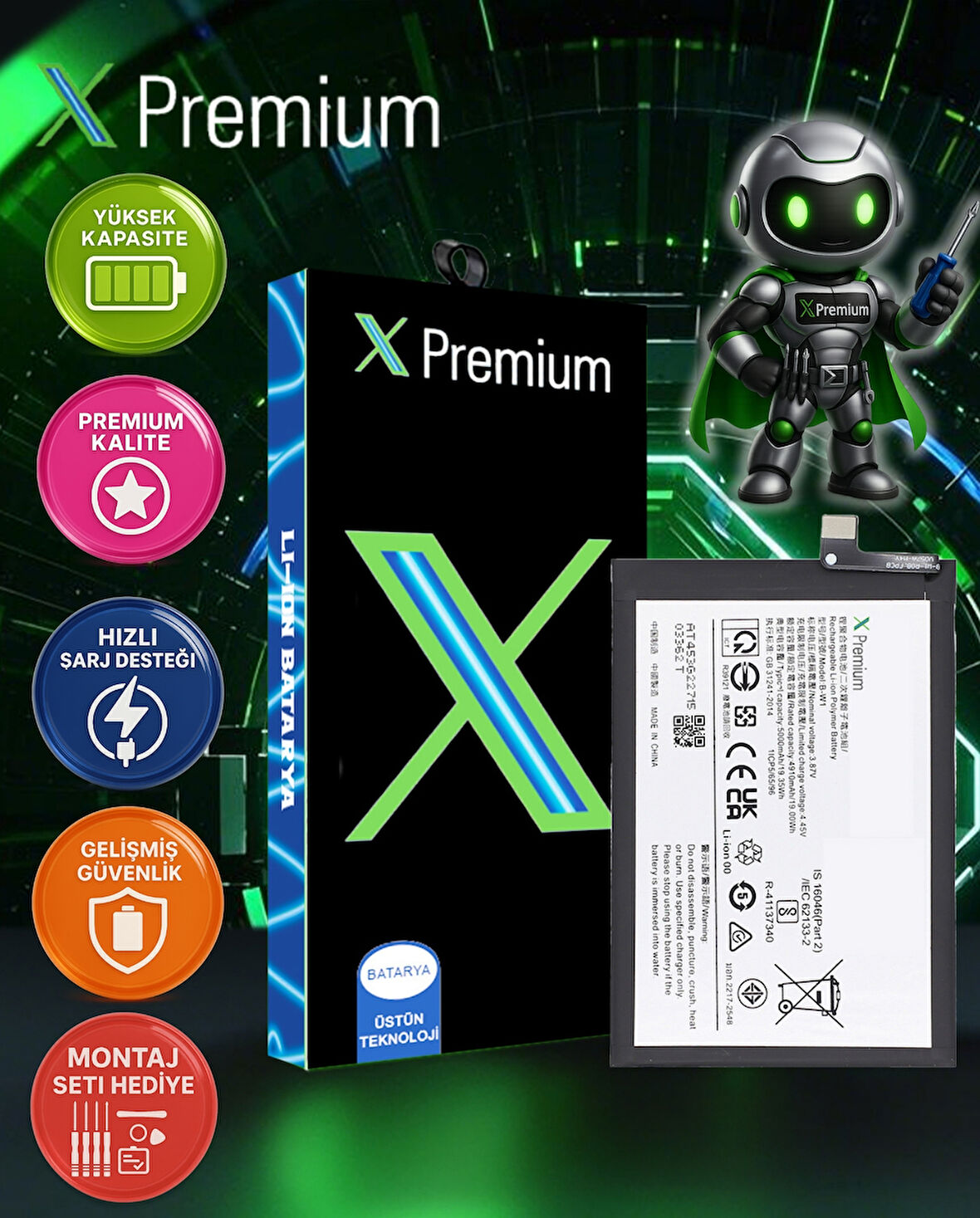 Xpremium Vivo B-W1 Yüksek Kapasiteli Batarya Pil – Y16 2022 / Y02 / Y02s