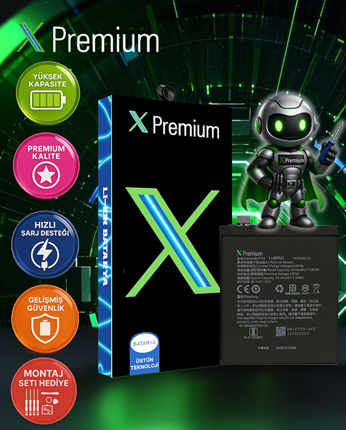 One Plus Pro Batarya Pil Süper Yüksek Kalite BLP699 Xpremium