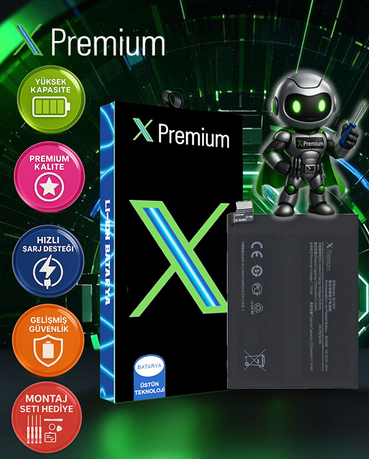 Xpremium OnePlus 8T Batarya Pil Süper Yüksek Kalite BLP801