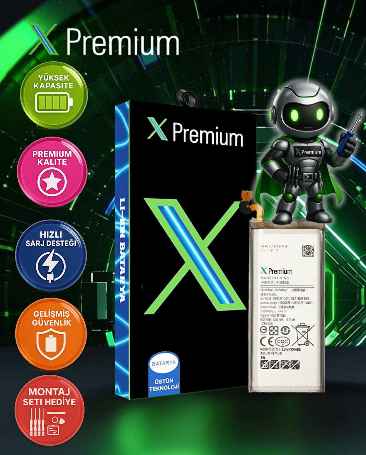Xpremium Samsung Note 10 SM-N970 Batarya Pil Süper Yüksek Kalite 3500 mAh