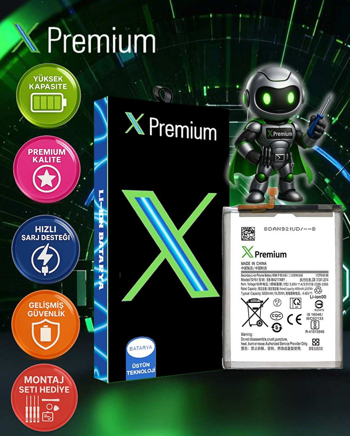 Xpremium Samsung A04s Batarya Pil Süper Yüksek Kalite 5000 mAh