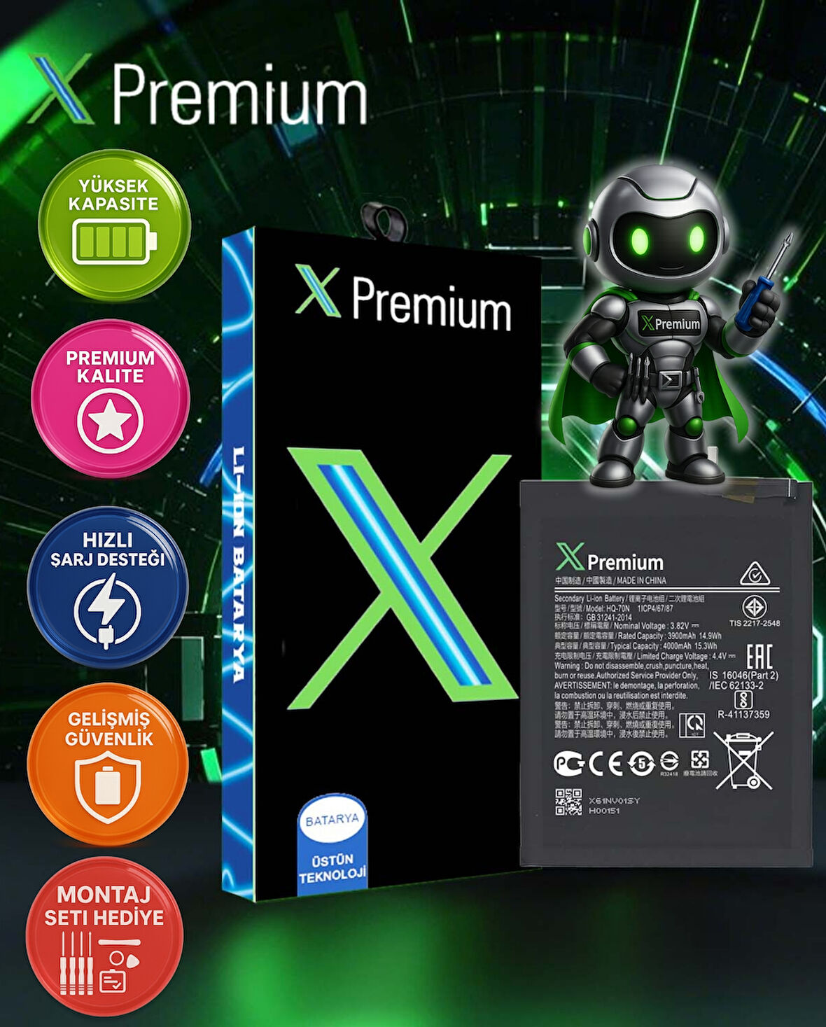 Samsung A11 SM A115 Batarya Pil Süper Yüksek Kalite 4000 mAh Xpremium