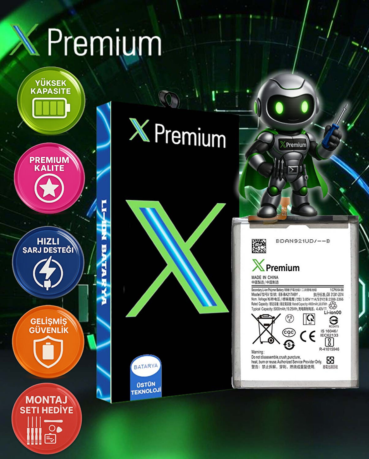 Samsung A12 A125 Batarya Pil Süper Yüksek Kalite 5000 mAh Xpremium