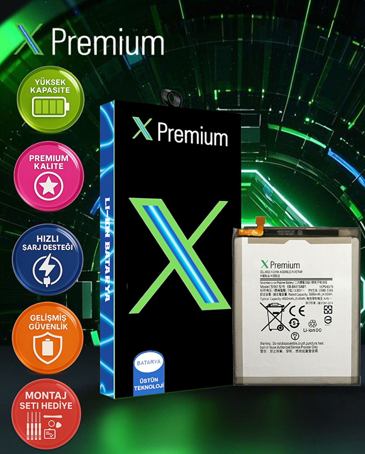 Xpremium Samsung A51 SM-A515 Batarya Pil Süper Yüksek Kalite 4000 mAh