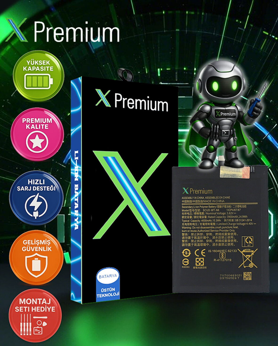 Xpremium Samsung A11 SM-A115F Uyumlu Batarya Pil Süper Yüksek Kalite 4000 mAh SCUD-WT-N7