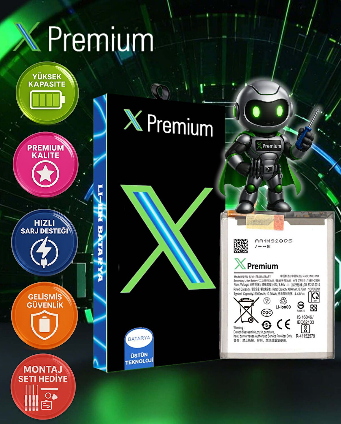 Xpremium Samsung A42 Uyumlu Batarya Pil Süper Yüksek Kalite 5000 mAh EB-BA426ABY