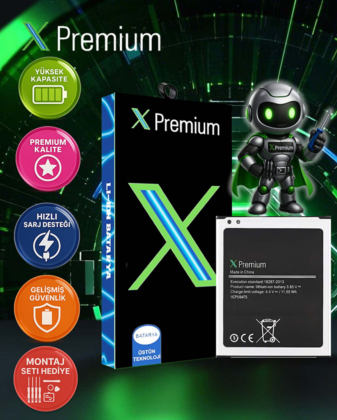 Xpremium Samsung Galaxy J7 Neo Uyumlu Batarya Pil Süper Yüksek Kalite 2700 mAh EB-BJ700BBC