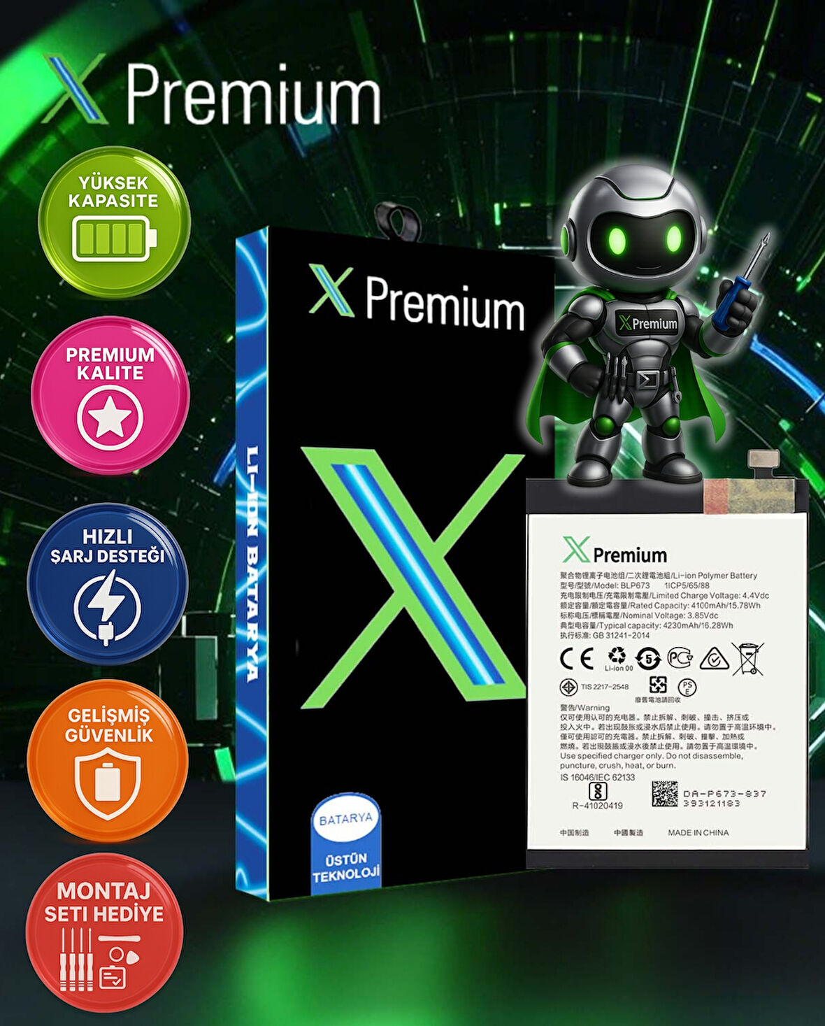 Xpremium Oppo A12 CPH1901 Uyumlu Batarya Pil Süper Yüksek Kalite 4230 mAh BLP673