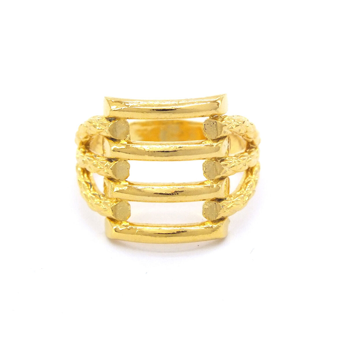 Çelik Kaburga Kadın Yüzük Altın Kaplama YZK-229