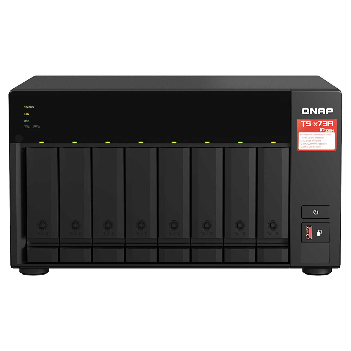 Qnap TS-873A-SW5T010 8GB 2x10TBHDD SATA Desteği RAID(0) NAS Depolama Ünitesi