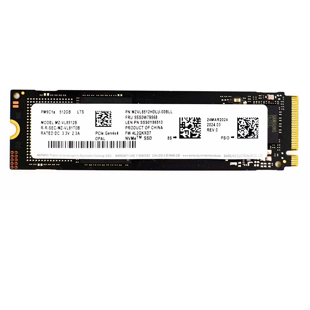 Samsung PM9C1A 512GB 3300/1250MB GEN4X4 22X42 M.2 Nvme SSD
