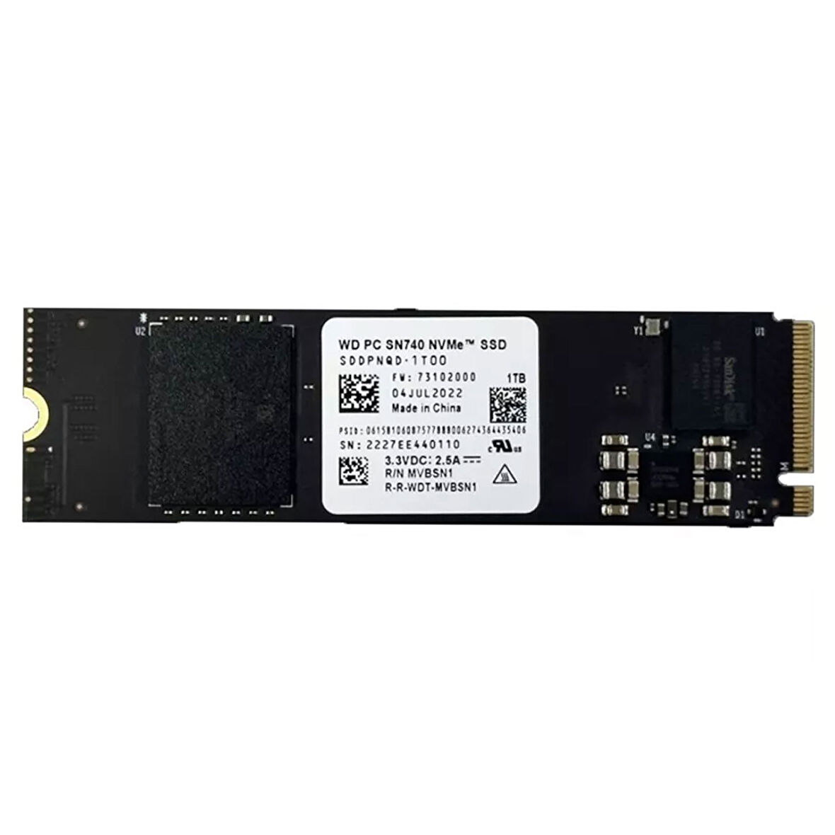 WD SN740 512GB 3000/2400 MB/s M.2 22x80 NVMe SSD 
