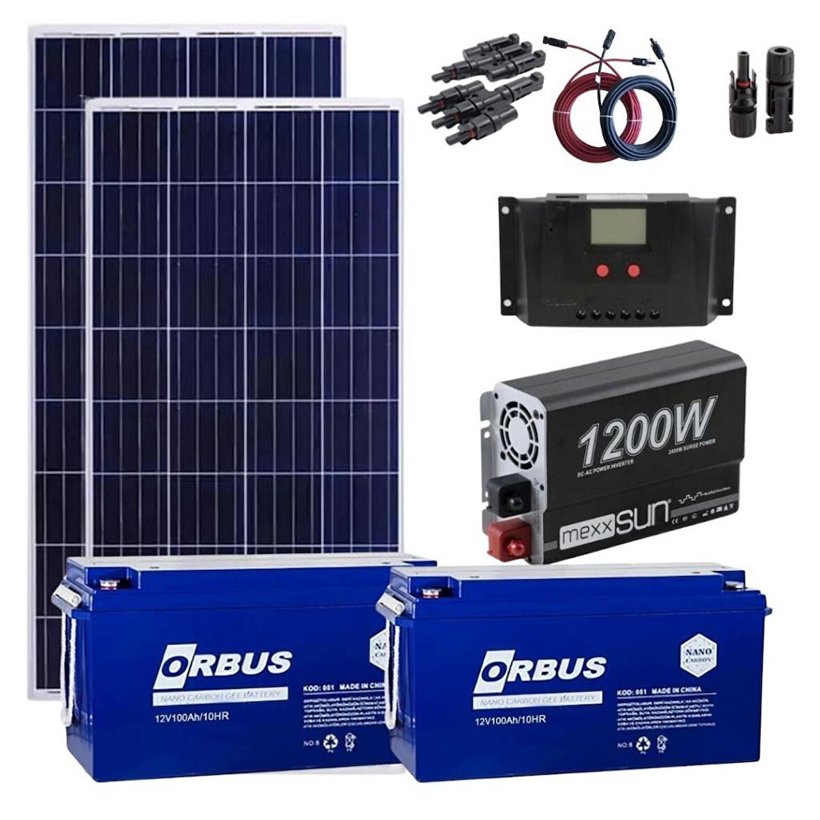 Mini Bağ Evi Solar Paketi 1200w Inverter 170w Güneş Paneli Paket 2