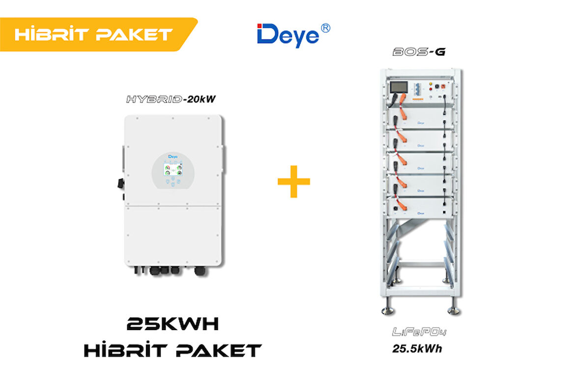 DEYE 25 kWh Hibrit Paketi (High Voltage)