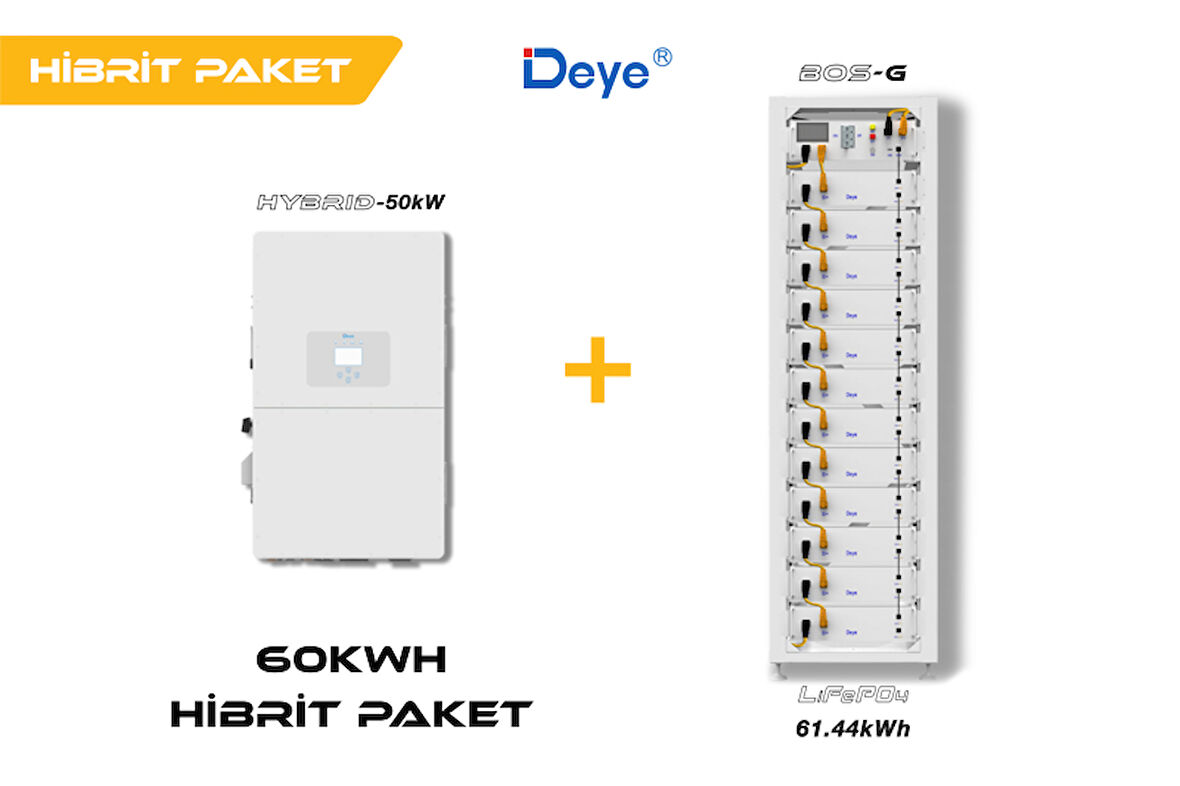 DEYE 60 kWh Hibrit Paketi (High Voltage)