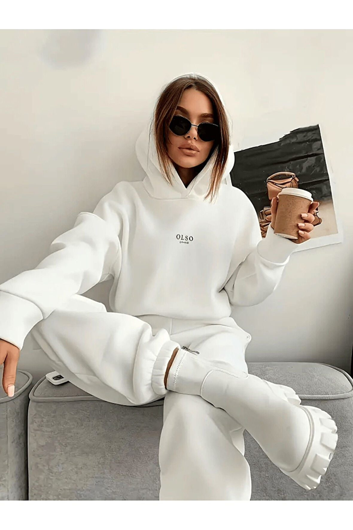 Kadın Oslo Baskılı Kapüşonlu Sweatshirt