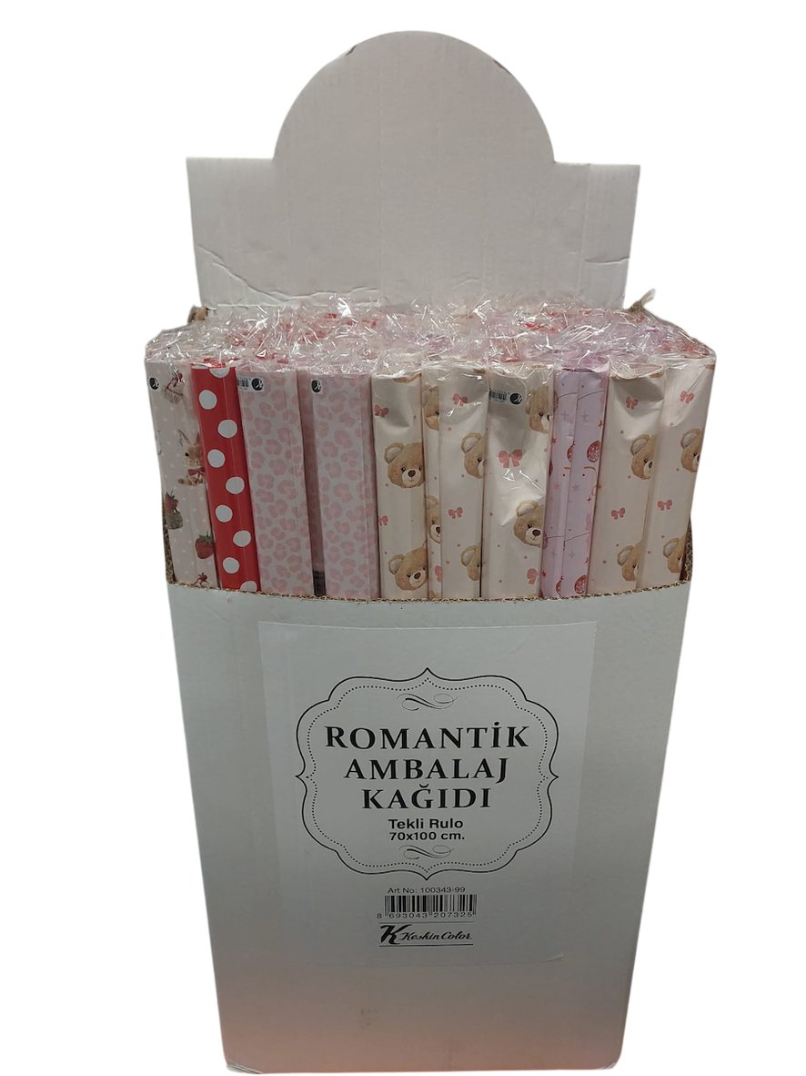 Keskin Color Ambalaj Kağıdı 70X100Cm Tekli Rulo Romantik 100343-99 (100 Lü Paket)