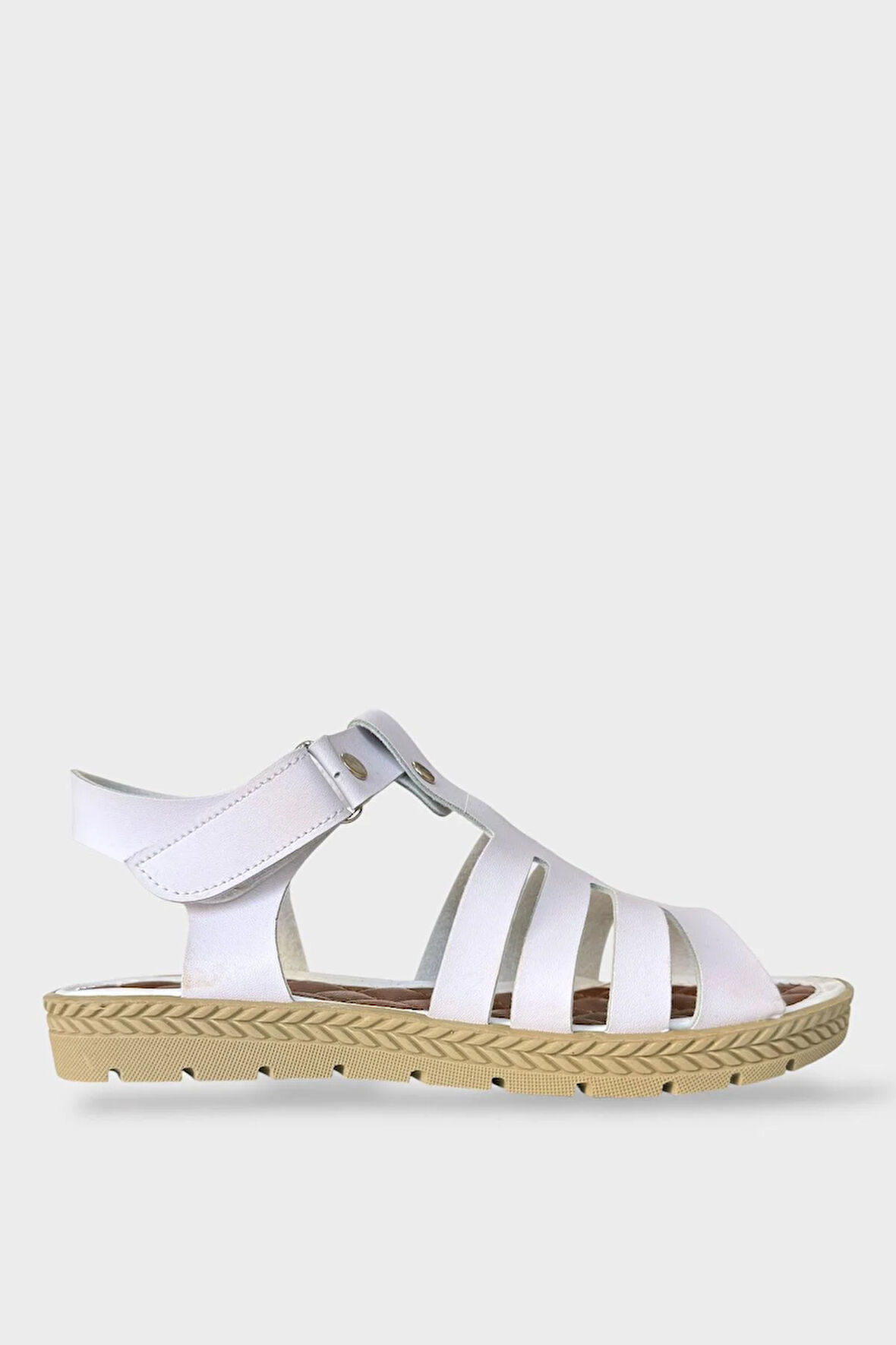 Kadın Cırtlı Önü ve Arkası Açık Yazlık Sandalet BEYAZ