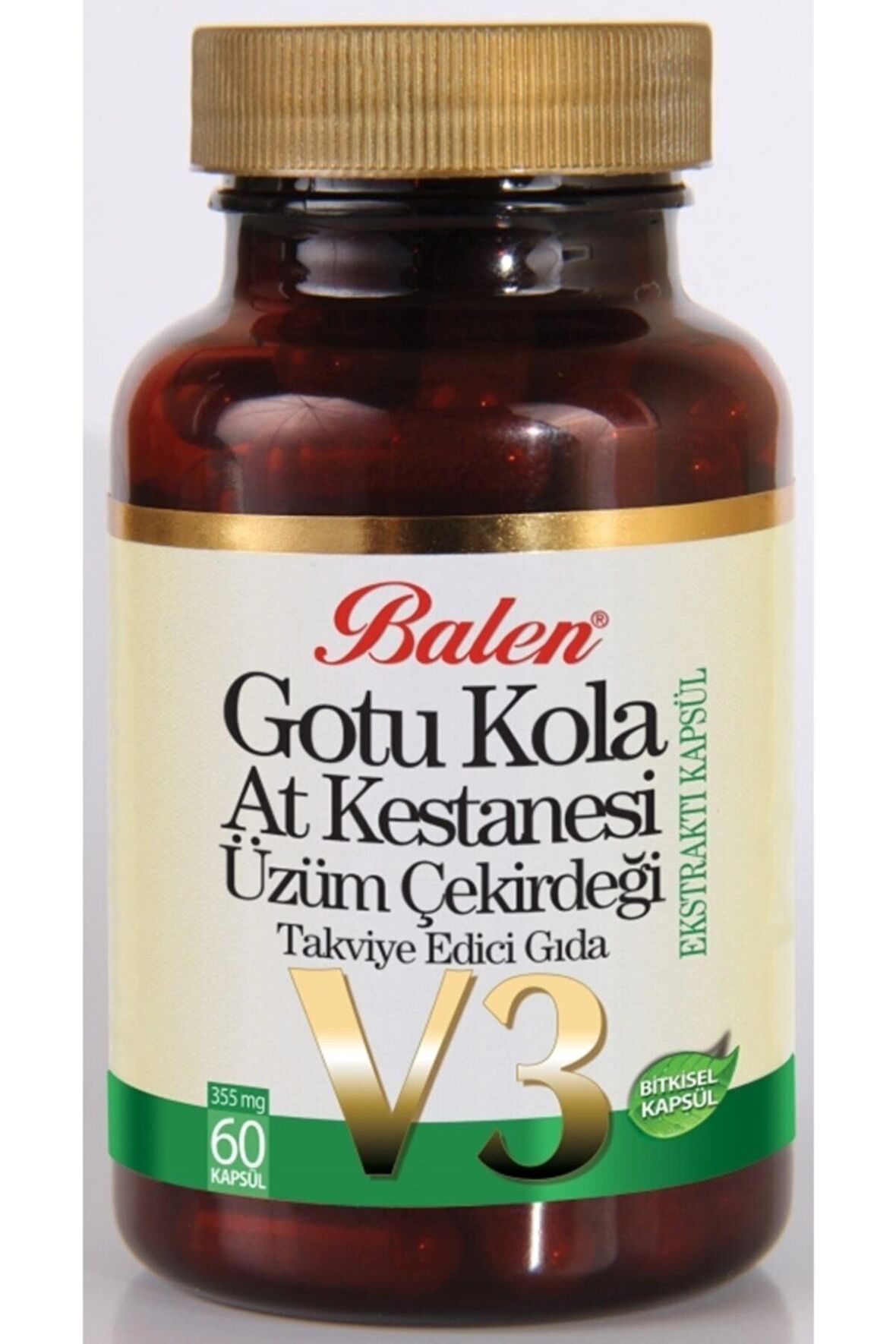 Balen Gotu Kola At Kestanesi Üzüm Çekirdeği Ekstraktı 60 Kapsül V-3