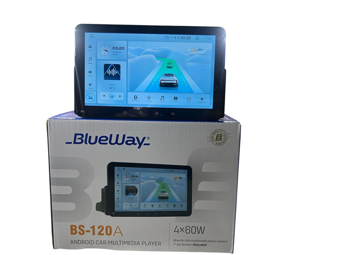 BlueWay BS120-A 7'' BİRÇOK ARACA UYUMLU DİREKSİYON KUMANDA VE CANBUS DESTEKLİ PRO MULTİMEDİA