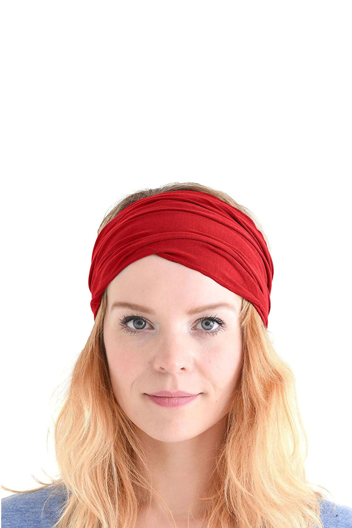 Paraşüt Bandana Sade Düz Renk Pamuklu Kumaş Lastikli Kırmızı