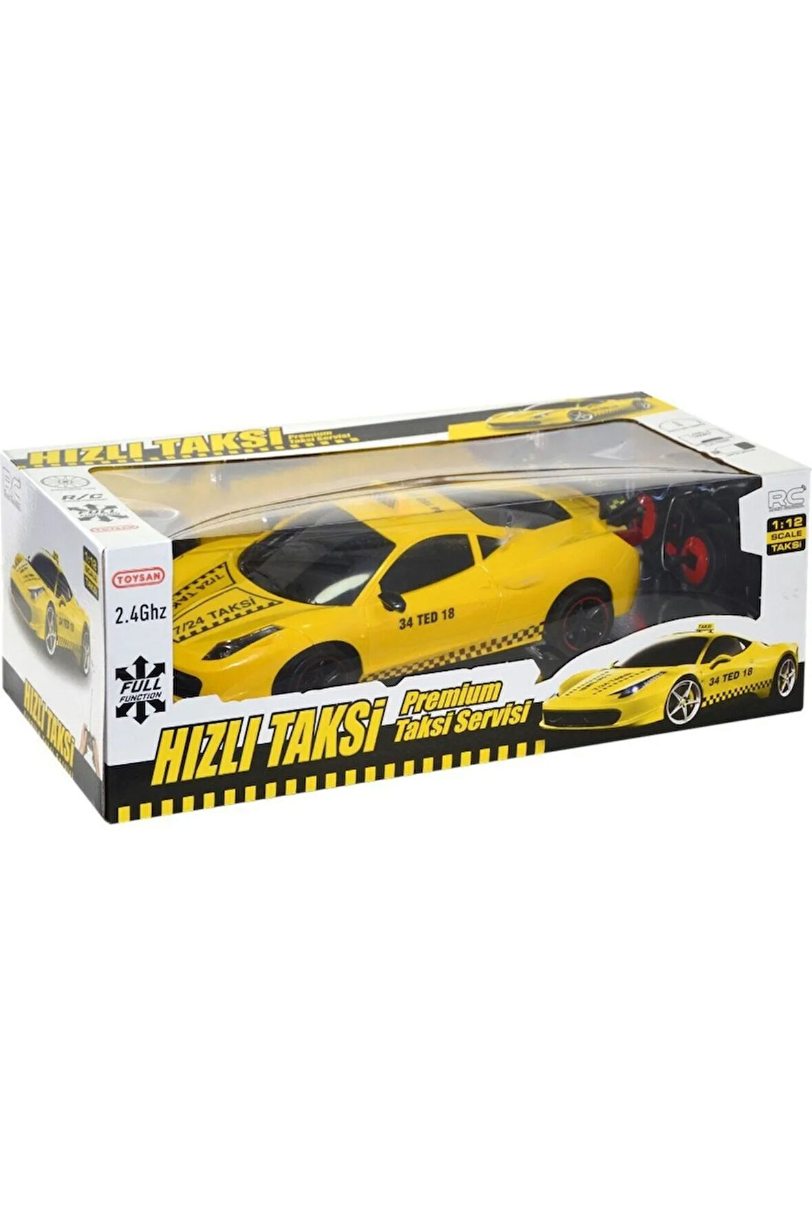 Oyuncak Uzaktan Kumandalı Şarjlı Süper Taksi 1:12 Taxi Car TOY-25