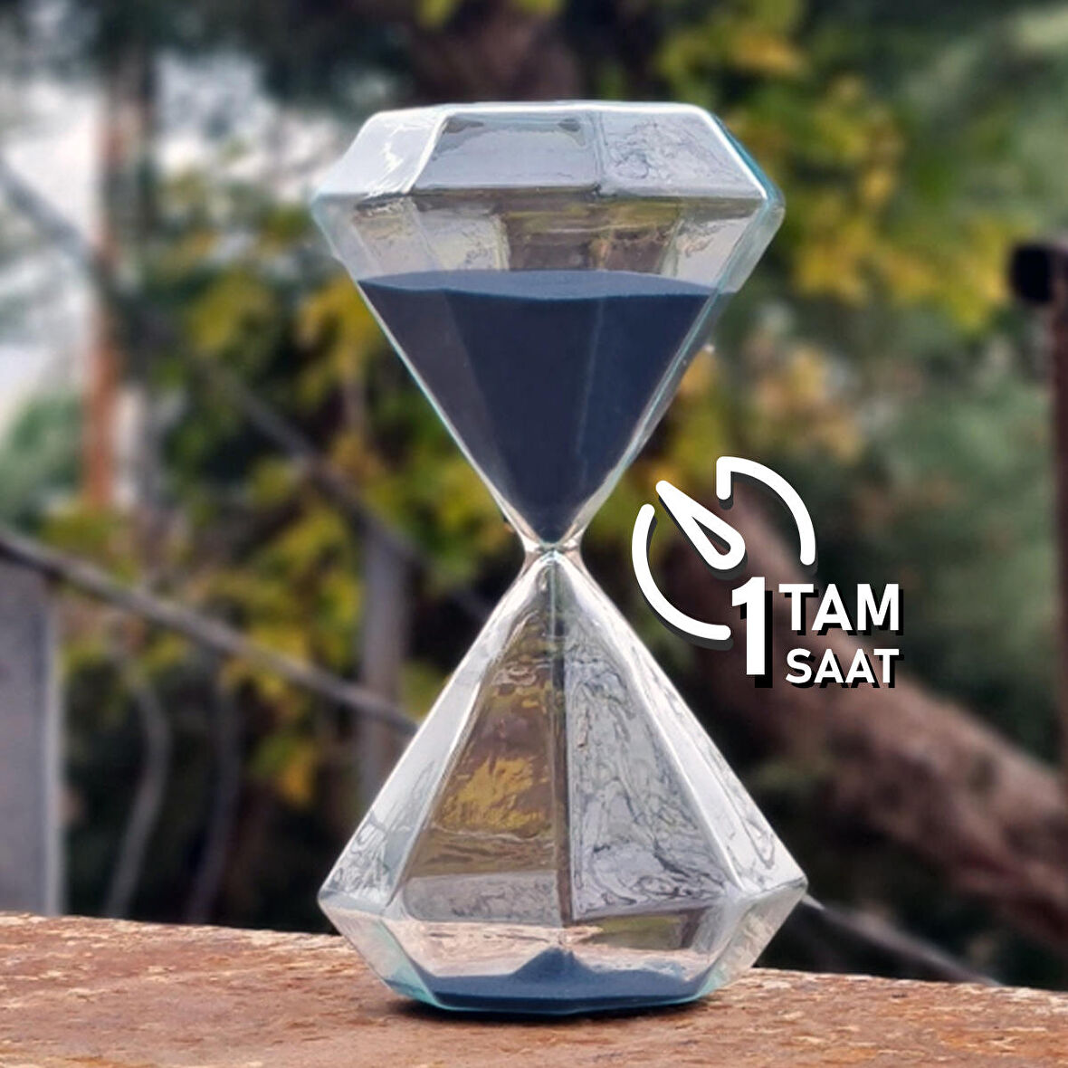 Gece Mavisi Diamond Kum Saati, 1 Saat Kum Saati, Dekoratif Ürünler, Trend Hediye Ürünleri