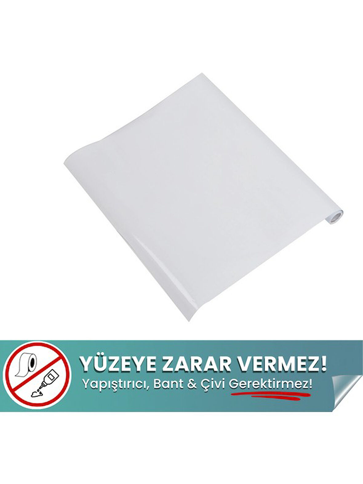 2 Adet 120 x 90 Cm Yapışkansız Statik Manyetik Akıllı Kağıt Tahta - Beyaz