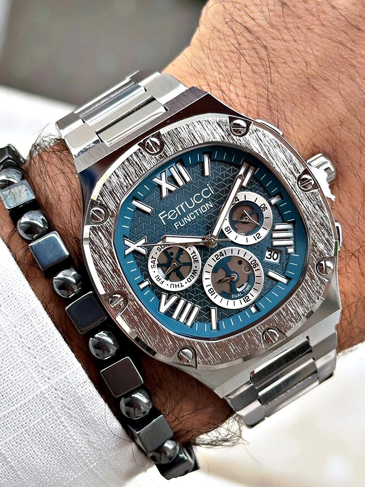 Ferrucci Function FCF.03315M.04 Çelik Kordon Erkek Kol Saati