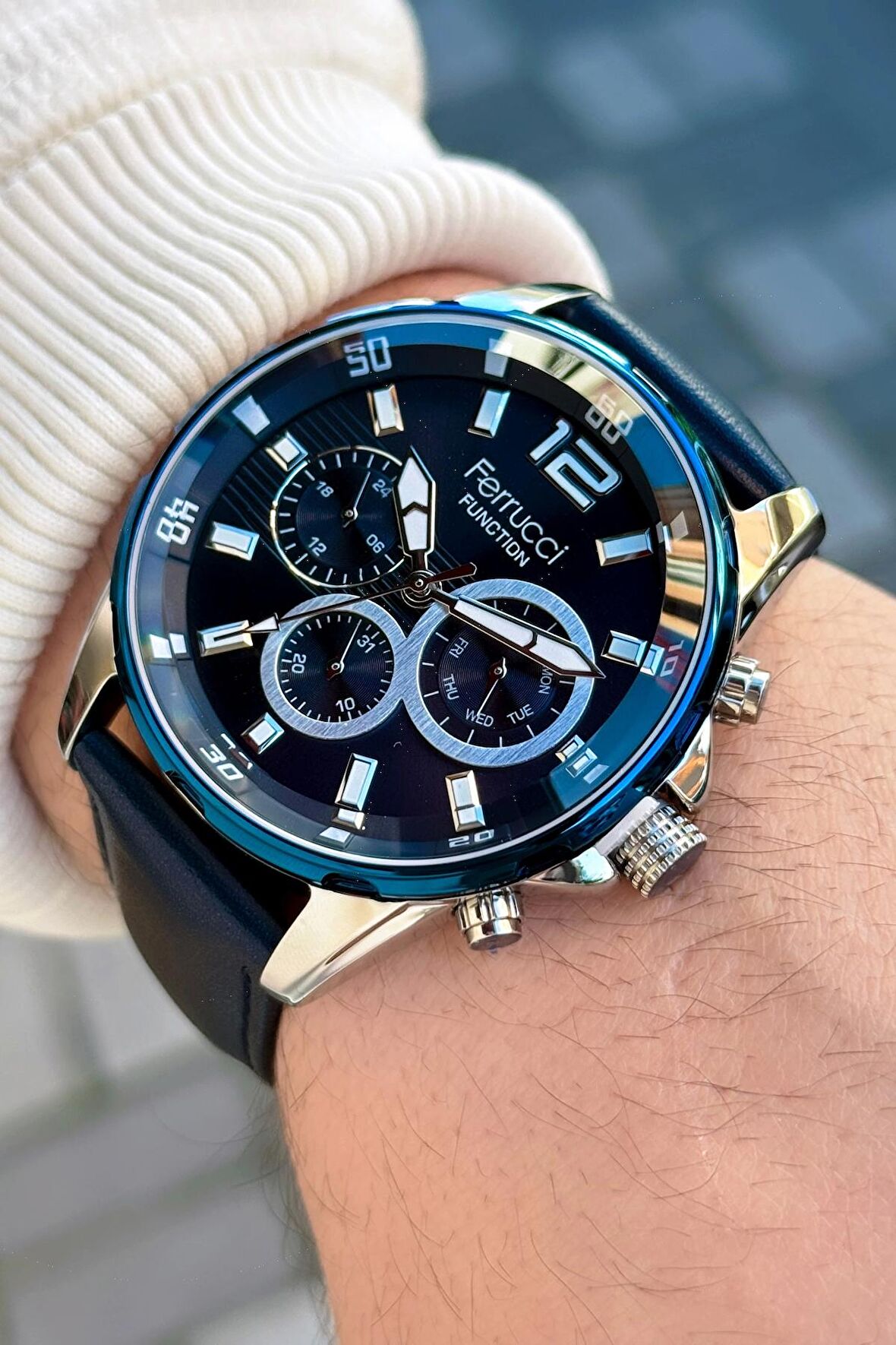 Ferrucci Function FCF.03265FK.02 Deri Kordon Erkek Kol Saati