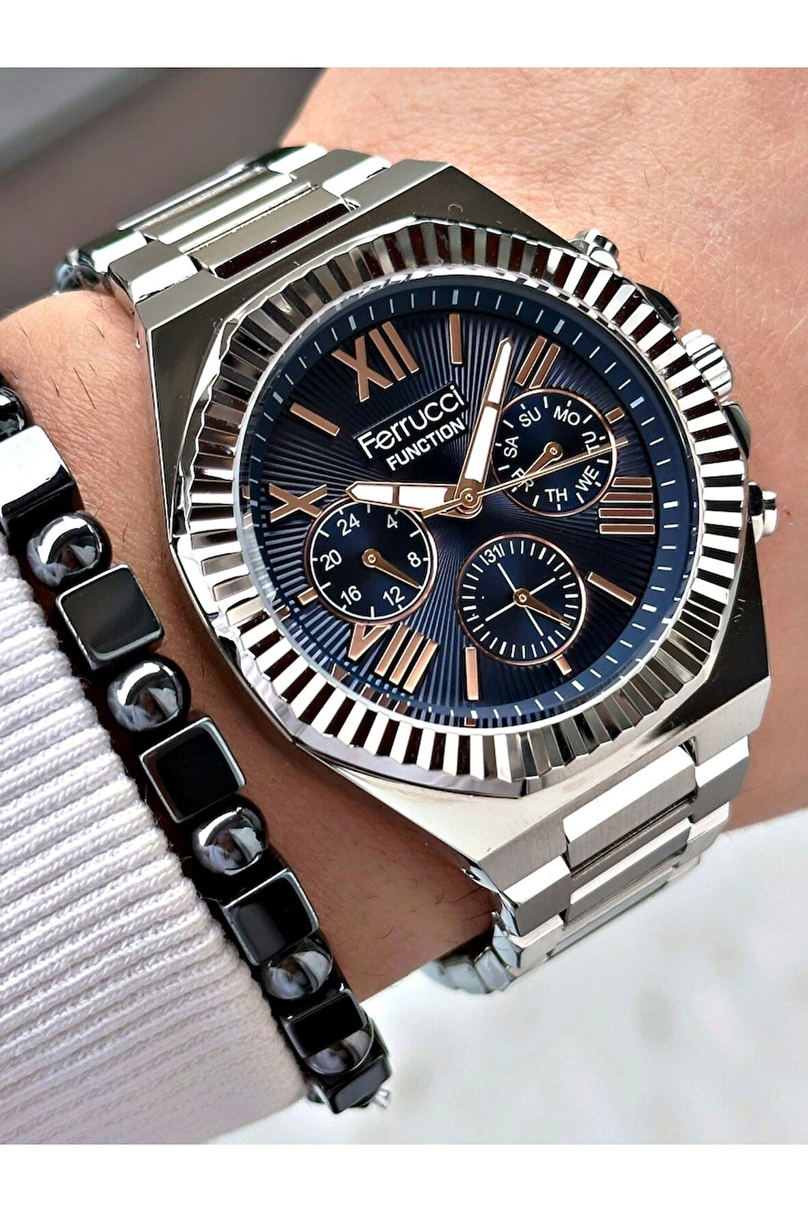 Ferrucci Function FCF 0425 03455M.02 Çelik Kordon Erkek Kol Saati
