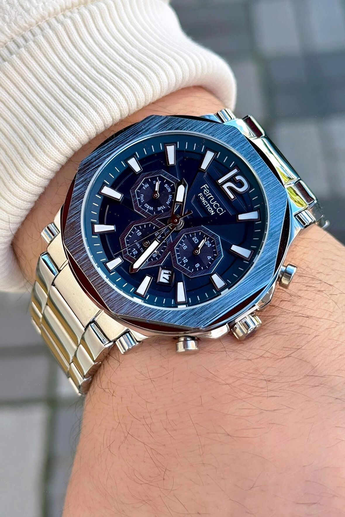 Ferrucci Function FCF.03255FM.01 Çelik Kordon Erkek Kol Saati