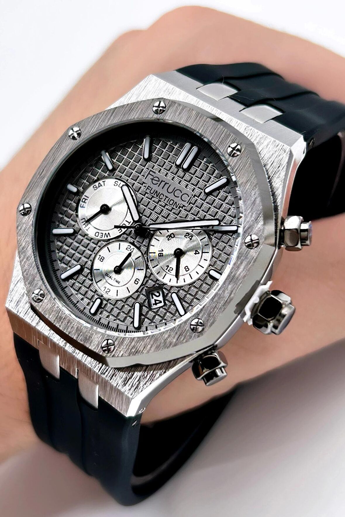 Ferrucci Function FC03234S.01 Sillikon Kordon Erkek Kol Saati