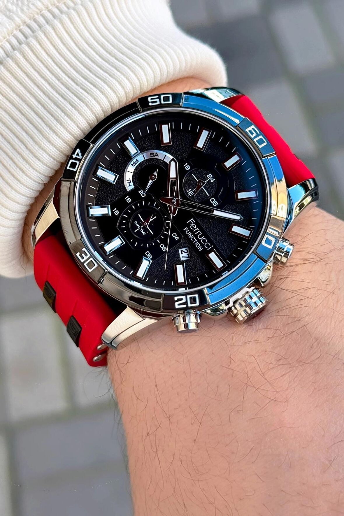 Ferrucci Function FCF.03303FS.04 Silikon Kordon Erkek Kol Saati