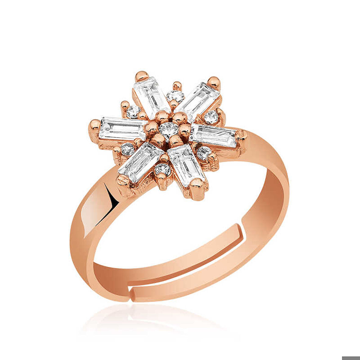 Himarry ​925 Ayar Gümüş Rose Rüzgar Gülü Yüzük