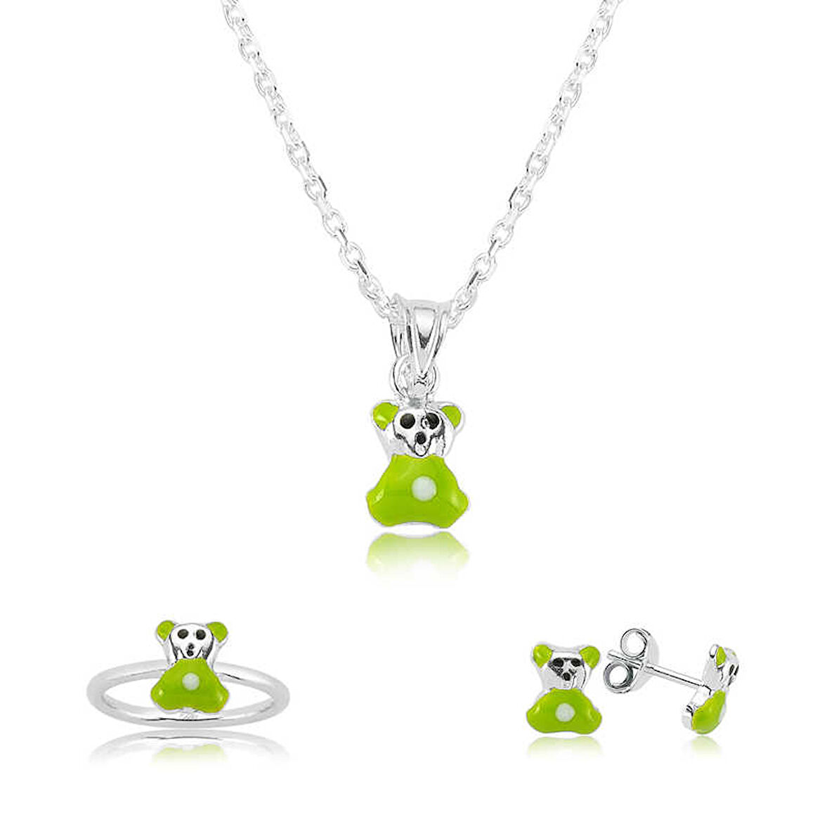 Himarry Gümüş Yeşil Ayıcık Çocuk Set
