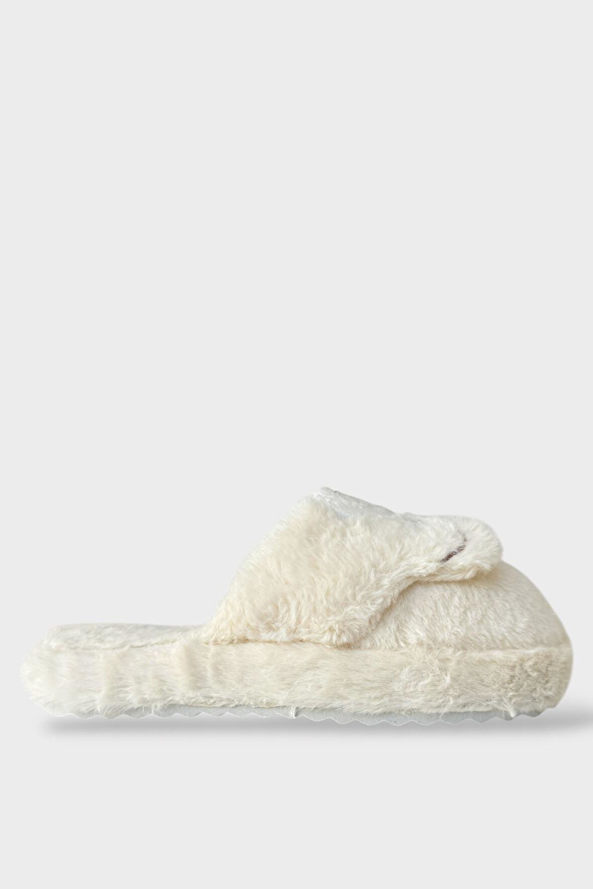 Kadın Kışlık Sevimli Panda Figürlü Kaydırmaz Taban Ev Terliği Panduf BEYAZ