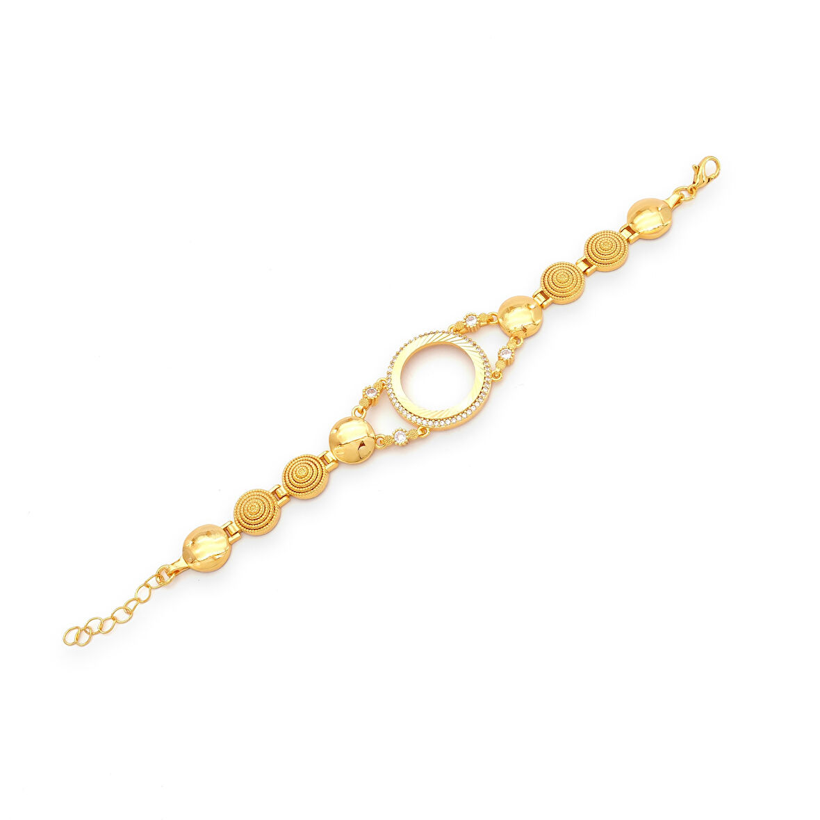 Altın Kaplama İmitasyon Zirkon Taşlı Çeyrek Çerçeveli Bileklik BLK-1202